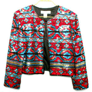 Niteline Sequined Silk Jacket Medium (rr05)